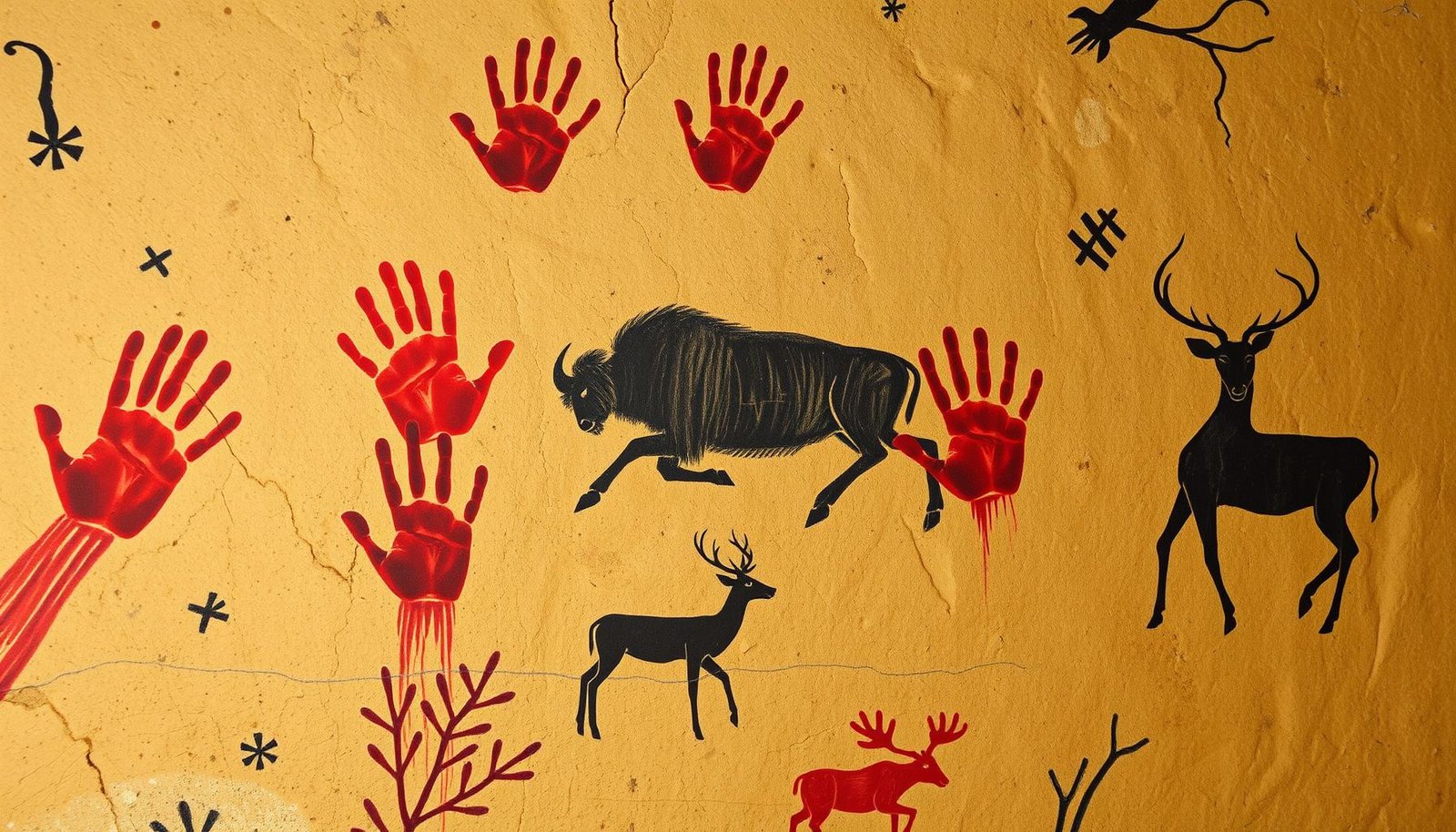 Höhlenmalerei — Lascaux, Ochre und Kohle
